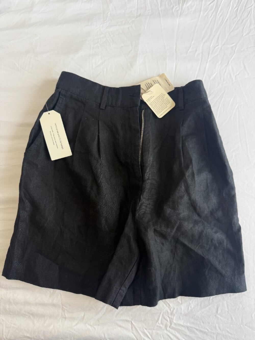 Donni Black Linen Shorts size small (NWT)